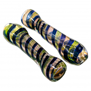 3.5" Gold Fumed Twisted Dicro Art Chillum Hand Pipe - (Pack of 2) [RKP278]